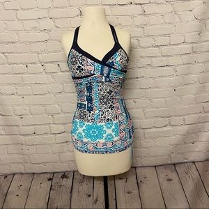 Seafolly Women's Silk Market Wrap Tankini Swim Top NWT